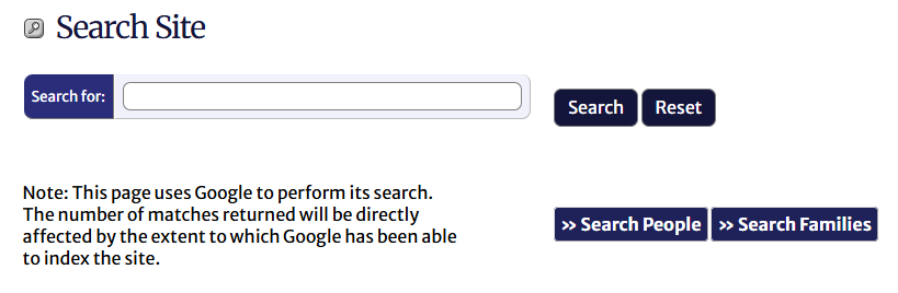 Site search screenshot