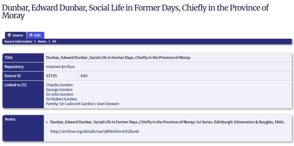 Source output example