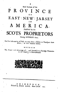 A Brief Account of East New Jersey 1683 cover